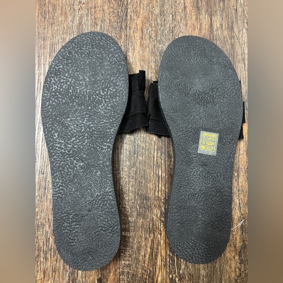 Black Ruffle Slide Sandals - Picture 3 of 5